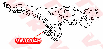 

САЙЛЕНТБЛОК РЫЧАГА ЗАДНЕЙ ПОДВЕСКИ НАРУЖНЫЙ, VW0204R