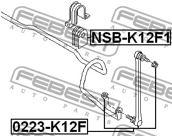 

СТОЙКА СТАБИЛИЗАТОРА ПЕР (NISSAN MICRA MARCH K12 2002-), 0223K12F