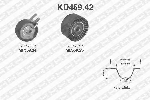 

KD45942 DE SNR РЕМ. КОМПЛЕКТ ГРМ: РЕМЕНЬ + РОЛИКИ, KD45942