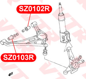 

САЙЛЕНТБЛОК ВЕРХНЕГО ПЕРЕДНЕГО РЫЧАГА ЗАДНИЙ, SZ0102R
