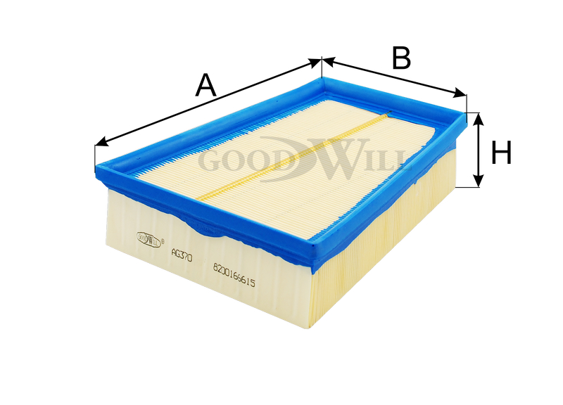 

ФИЛЬТР ВОЗДУШНЫЙ, AG370