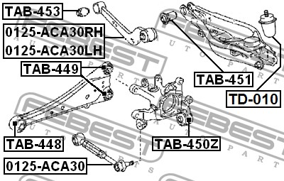 

ТЯГА ПОДВЕСКИ ЗАД ПОПЕРЕЧНАЯ РАЗВАЛЬНАЯ L (TOYOTA RAV4 ACA3/GSA3 2005-), 0125ACA30