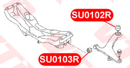 

САЙЛЕНТБЛОК РЫЧАГА ПЕРЕДНЕЙ ПОДВЕСКИ ЗАДНИЙ, SU0102R