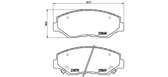 

КОЛОДКИ ТОРМОЗНЫЕ ДИСКОВЫЕ К-Т ACURA ILX SALOON 09/12- / HONDA (DONGFENG) CR-V (RD) 06/04-02/07 / H, P28035