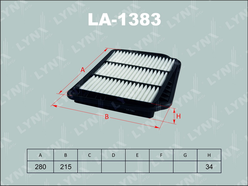 

ФИЛЬТР ВОЗДУШНЫЙ DAEWOO LACETTI 1.4-1.8 05-/NUBIRIA 1.6/1.8/2.0D 05-, LA1383