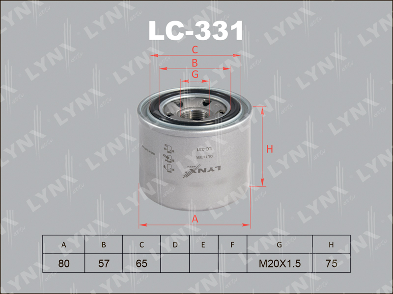 

ФИЛЬТР МАСЛЯНЫЙ HYUNDAI ACCENT 1.3-1.6 94-/ELANTRA 1.6-2.0 00-/GETZ 1.3-1.6 02-/H-1 2.4 97-/I20 1.4-, LC331