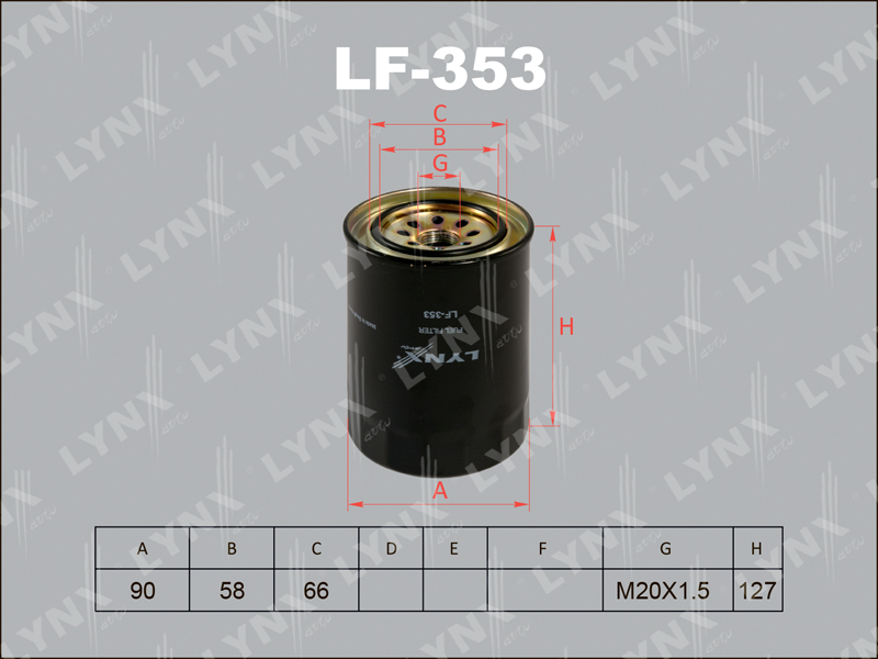 

ФИЛЬТР ТОПЛИВНЫЙ MITSUBISHI CANTER 5.2 97-99, LF353