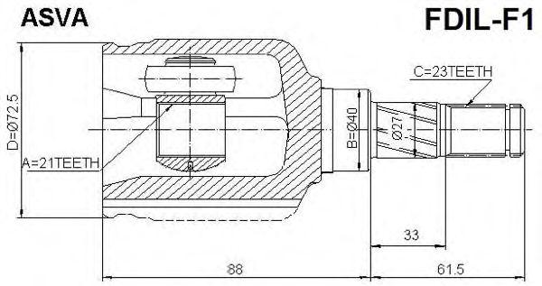 

ШРУС ВНУТР L 21X40X23, FDILF1