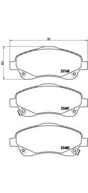 Колодки тормозные дисковые к-т toyota avensis (t25) 03/03-11/08 / toyota avensis estate (t25) 04/