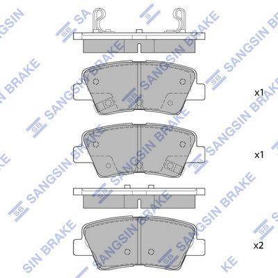 

КОЛОДКИ ТОРМОЗНЫЕ ЗАДНИЕ SP1401/SANGSIN BRAKE, SP1401