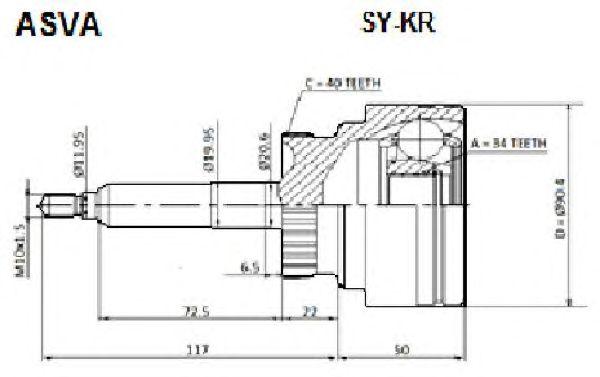 

ШРУС НАРУЖНЫЙ 40X65X34, SYKR