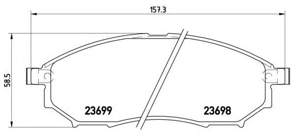 

КОЛОДКИ ТОРМОЗНЫЕ ДИСКОВЫЕ INFINITI EX 09/07- / INFINITI FX 09/02-12/08 / INFINITI G COUPE 09/07- /, P56058