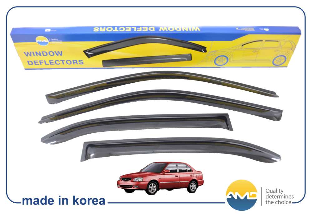 

К-Т ДЕФЛЕКТОРОВ ОКОН BLACK, К-Т 4ШТ.HYUNDAI ACCENT SEDAN 99>, AMDDK119