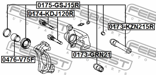 

ВТУЛКА НАПРАВЛЯЮЩАЯ СУППОРТА ТОРМОЗНОГО ЗАД (TOYOTA 4RUNNER/HILUX SURF KZN215 2002-2005), 0174KDJ120R