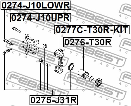 

ВТУЛКА НАПРАВЛЯЮЩАЯ СУППОРТА ТОРМОЗНОГО ЗАДНЕГО NISSAN QASHQAI J10F 2006-, 0274J10LOWR