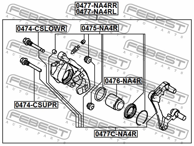 

ВТУЛКА НАПРАВЛЯЮЩАЯ СУППОРТА ТОРМОЗНОГО ЗАД MITSUBISHI LANCER CS 2000-2009, 0474CSLOWR