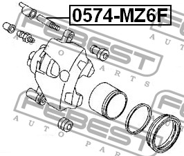 

ВТУЛКА НАПРАВЛЯЮЩАЯ СУППОРТА ТОРМОЗНОГО ПЕР (MAZDA 626 GE 1991-1997), 0574MZ6F