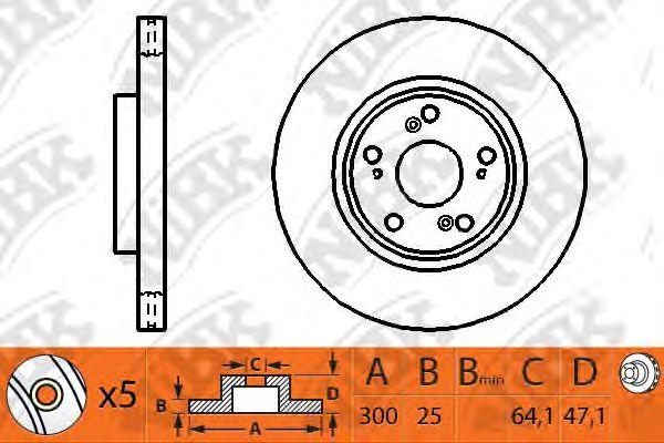 

ДИСК ТОРМОЗНОЙ ПЕР HO ACCORD EURO 2.0/2.4L 03- 2.2L 04-, RN1204