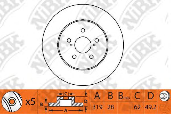 

ДИСК ТОРМОЗНОЙ ПЕР LX RX300 MCU35/38 03-09, RX350 07-09, RX400H/450H MHU33/38 06-08, GL, RN1219