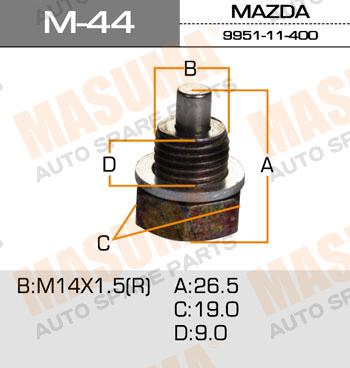 

БОЛТ МАСЛОСЛИВНОЙ С МАГНИТОМ 14X1.5 MM, M44