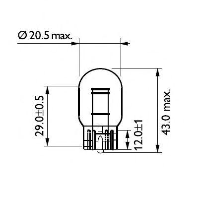 Лампа периферийная W21/5W 12V 21/5W Блистер 2...
