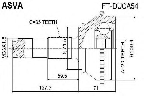 

ШРУС НАРУЖНЫЙ 29X71 6X35, FTDUCA54