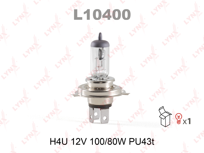 Лампа галогенная Lynx, PU43T, 12V, 80W, 1шт