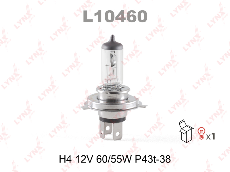 

ЛАМПА ГАЛОГЕНОВАЯ H4 12V 60/55W P43T-38, L10460