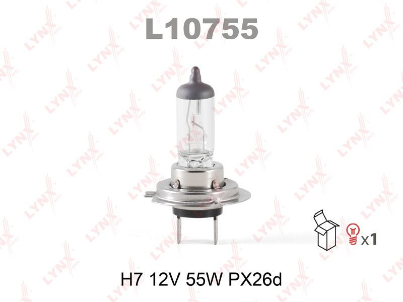 

L10755 ЛАМПА ГАЛОГЕНОВАЯ H7 12V 55W PX26D, L10755