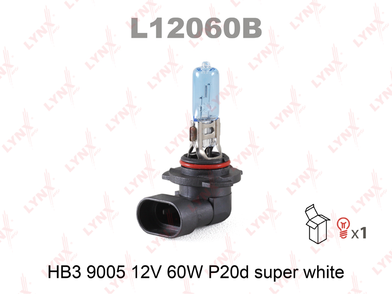 

ЛАМПА ГАЛОГЕНОВАЯ HB3 9005 12V 60W P20D SUPE WHITE, L12060B
