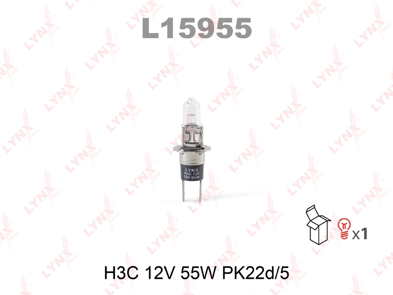 

ЛАМПА ГАЛОГЕНОВАЯ H3C 12V 55W PK22D/5, L15955