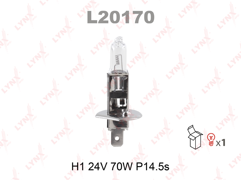 

ЛАМПА ГАЛОГЕННАЯ H1 24V 70W P14.5S, L20170