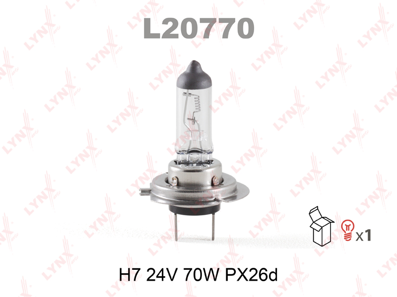 

ЛАМПА ГАЛОГЕННАЯ H7 24V 70W PX26D, L20770