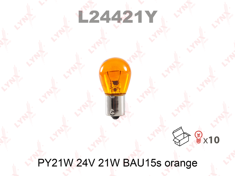 

ЛАМПА НАКАЛИВАНИЯ PY21W 24V 21W BAU15S ORANGE, L24421Y