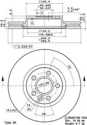

ДИСК ТОРМОЗНОЙ FORD MONDEO IV 06 VOLVO S80 2.5, 09A42711