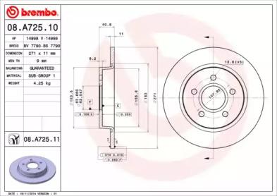 

ДИСК ТОРМОЗНОЙ FORD AUSTRALIA FOCUS HATCHBACK (LW) 08/11- / FORD FOCUS III 07/10- / FORD FOCUS III, 08A72510