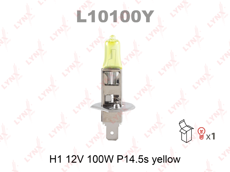 

ЛАМПА ГАЛОГЕНОВАЯ H1 12V100W P14.5S YELLOW, L10100Y