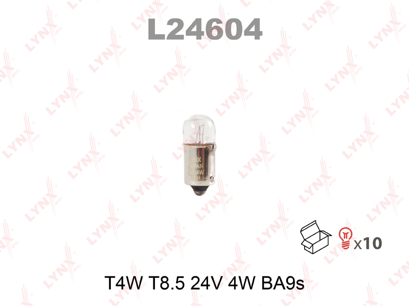 

ЛАМПА НАКАЛИВАНИЯ T4W T8.5 24V 4W BA9S, L24604