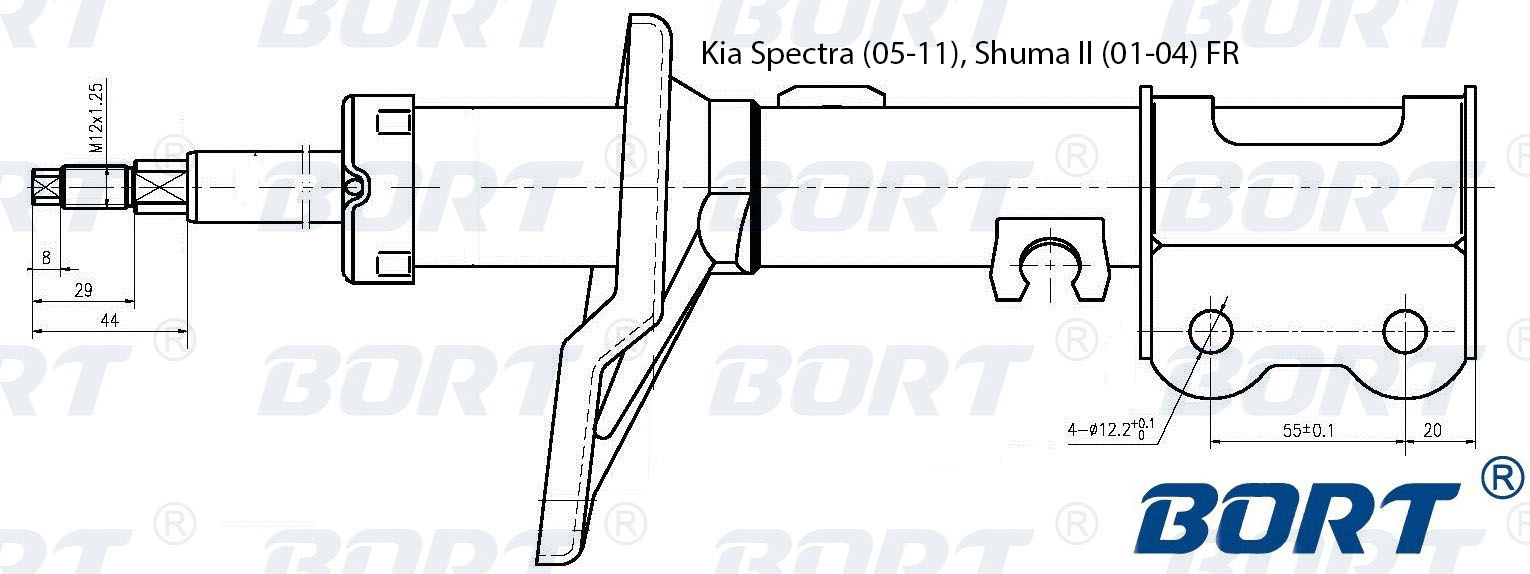 Амортизатор подвески пер газомаслян r kia spectra 05-11 shuma ii 01-04 fr