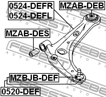 

ОПОРА ШАРОВАЯ MAZDA 2 DE 2007-, 0520DEF