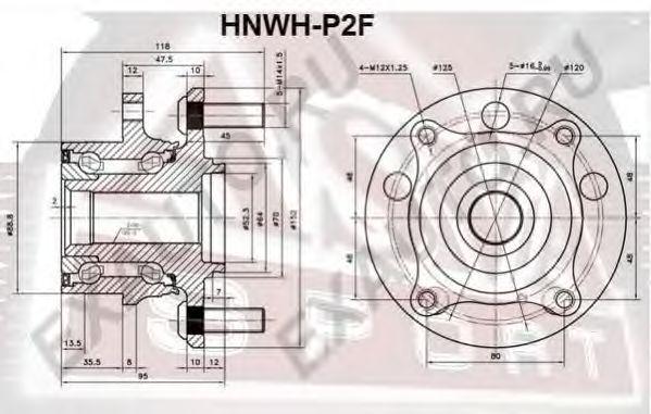 

СТУПИЦА ПЕРЕДНЯЯ С МАГНИТНЫМ КОЛЬЦОМ АБС, HNWHP2F