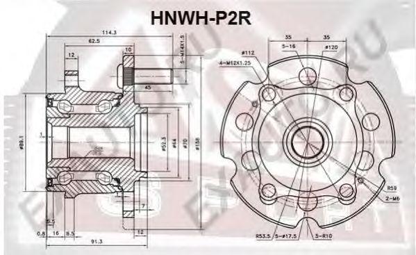 

СТУПИЦА ЗАДНЯЯ С МАГНИТНЫМ КОЛЬЦОМ АБС, HNWHP2R