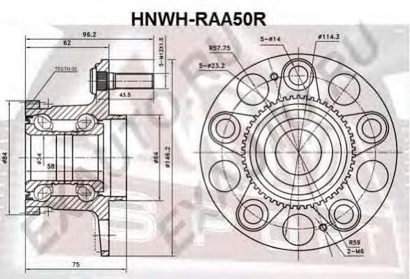 

СТУПИЦА КОЛЕСА ЗАД, HNWHRAA50R