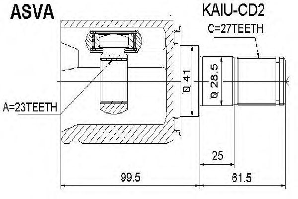 

ШРУСВНУТРЕННИЙ23X41X27, KAIUCD2