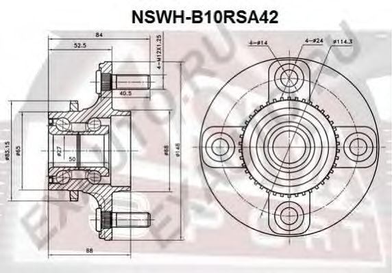 

СТУПИЦА ЗАДНЯЯ С КОЛЬЦОМ АБС, NSWHB10RSA42