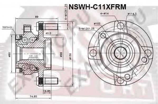 

СТУПИЦА КОЛЕСА ПЕР, NSWHC11XFRM