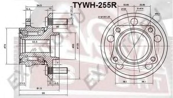 

СТУПИЦА КОЛЕСА ЗАД, TYWH255R