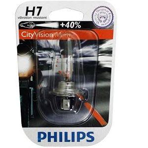 Лампа h7 12v- 55w (px26d) ( +40 света белый яркий свет) cityvision moto