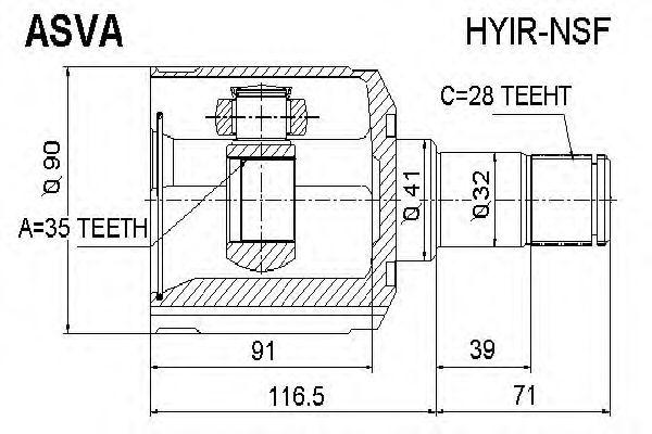 

ШРУС ВНУТР R 35X42X28, HYIRNSF