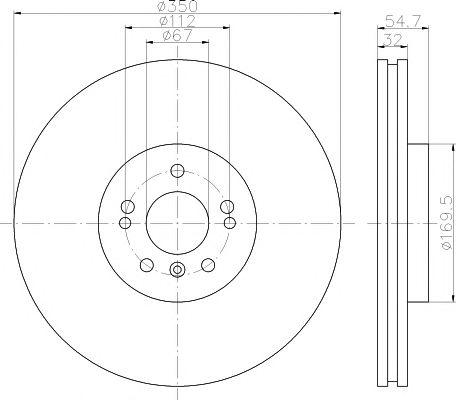 Диск торм. mb ml w164/gl x164 05- перед. вент. 1 ш